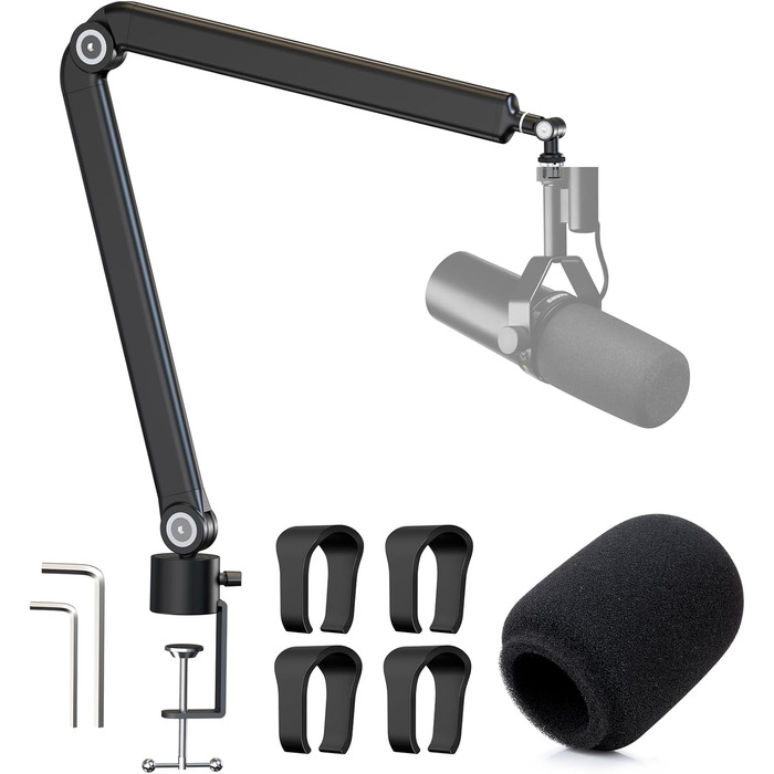 Кріплення для мікрофона YOUSHARES з поп-фільтром - настільний кронштейн для Shure SM7dB та інших мікрофонів