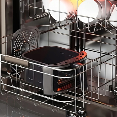 Аерофритюрниця 2400 Вт, 8 л, 8 програм, LED-сенсорний екран, чорна