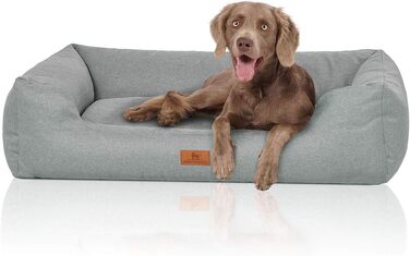 М'яке ліжко для собак Knuffelwuff Emma з велюру, XL, 105 x 75 см, знімний чохол, легко мити, для великих, середніх та малих собак (Petrol)
