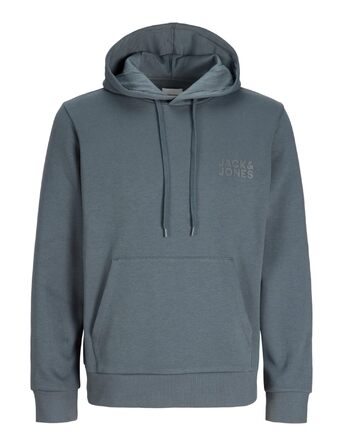 Чоловічий худі Jack & Jones Regular Fit JJEADRIAN з принтом, колір Turbulence (сіро-зелений), Smart Casual