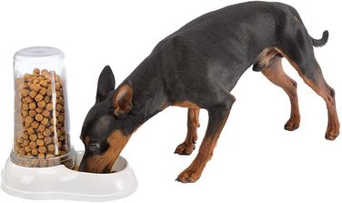 Автоматичний диспенсер для корму та води Ferplast AZIMUT 5500 для великих собак, 5.5 л, білий, з протиковзким дном, 23 x 41 x 37,5 см