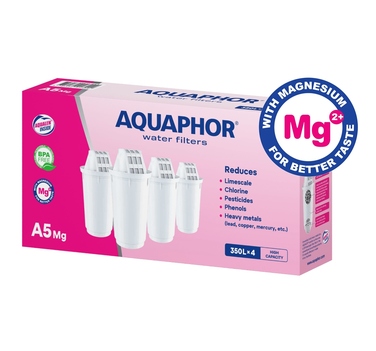 Смінні фільтрувальні картриджі для глека Aquaphor A5 Mg+, 4 шт.
