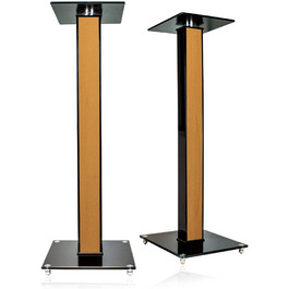 Ексклюзивні підставки для колонок BS03 в чорному глянці з декоративною вставкою (Rotbuche)