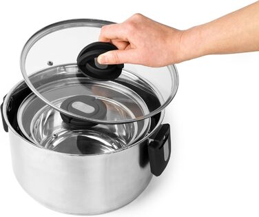 Пароварка Salter Timeless 3-рівнева – 18 см, з нержавіючої сталі, з ручками та скляною кришкою, антипригарне покриття, для індукційних плит