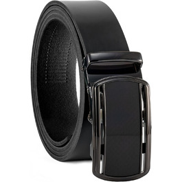 Чоловічий шкіряний ремінь Volmer ATG з автоматичною застібкою та регулюванням | Ширина 35 мм, довжина 125 см, чорний колір