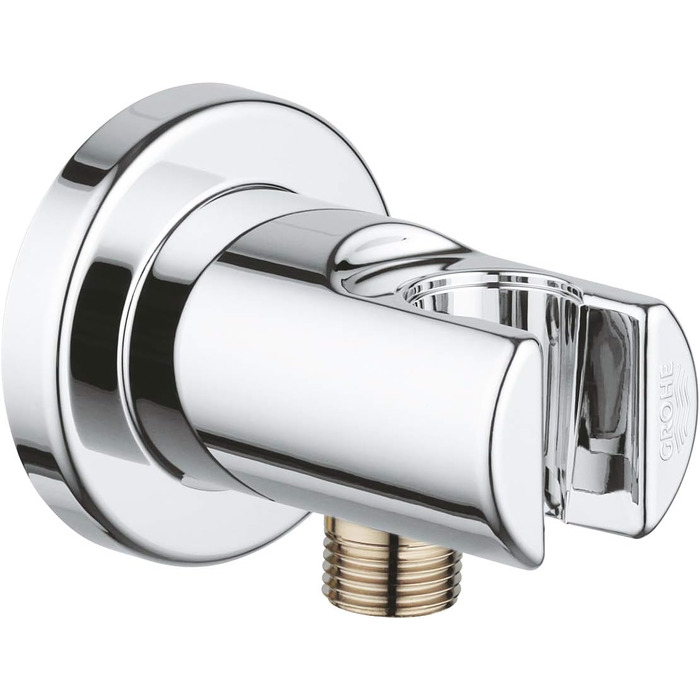 GROHE Vitalio Get - Handbrause 1 Spray Pattern (perfect spray pattern, suitable for flow heaters, double-walled hand shower, Anti-limescale system), silver, 27458000 (Vitalio Get Bundle with wall connector, round)