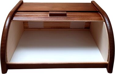 Дерев'яна коробка для хліба, розкривна/розкладна, різні моделі, темний коричневий колір, розмір Large