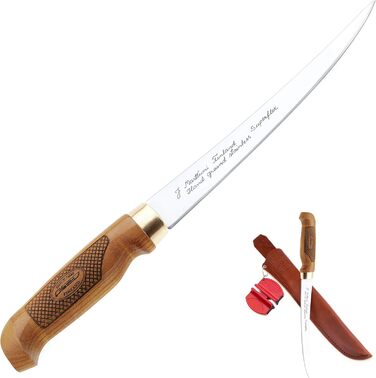 Філейний ніж Marttiini Classic Superflex 30,6 см з подарунковою упаковкою та точилкою RTX, надгострий і гнучкий, для риби та м'яса