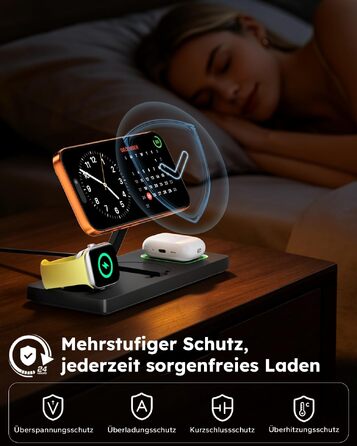 Бездротова зарядна станція 3 в 1 MagSafe для iPhone, Apple Watch та AirPods, чорна