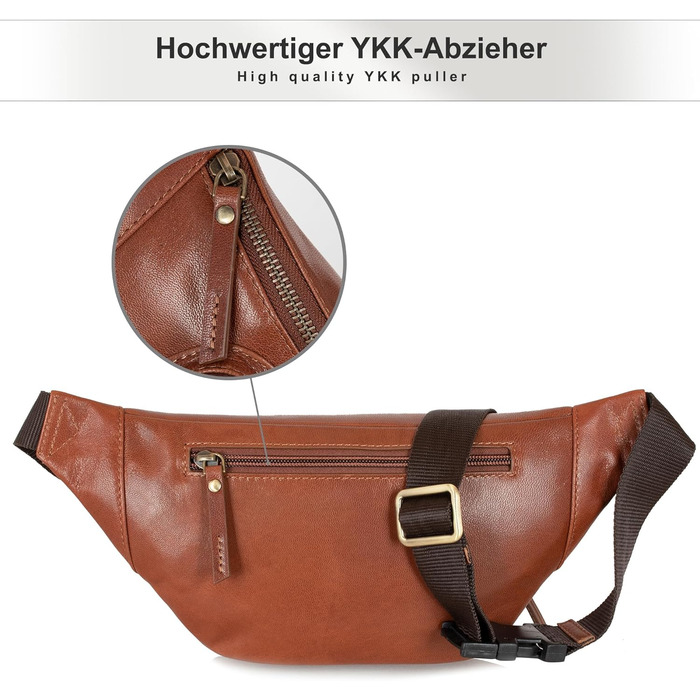 Чоловіча поясна/животна сумка Marc Peter® Varadero з натуральної шкіри Наппа | Сумка на пояс/через плече | Vintage коричневий