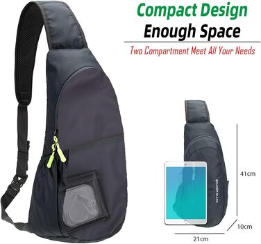 Водонепроникна нагрудна сумка-рюкзак з нейлону Gisdanchz для спорту та подорожей (сіра, 41x21x10 см)