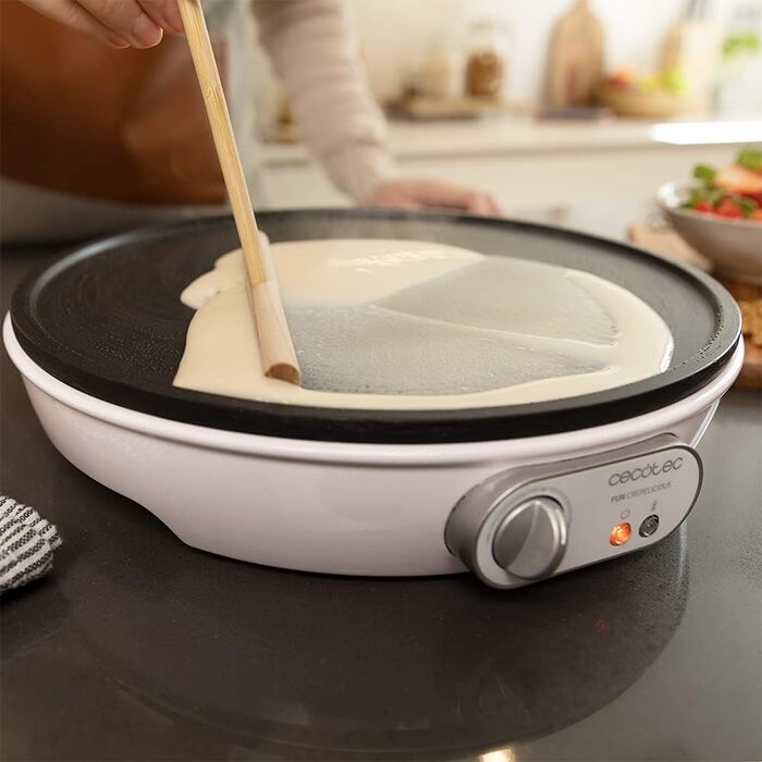 Млинниця Cecotec Crepe Fun CrepeStone Twin 1200 Вт, антипригарна екологічна кам'яна поверхня, двостороння пластина для приготування млинців або 4 панкейків