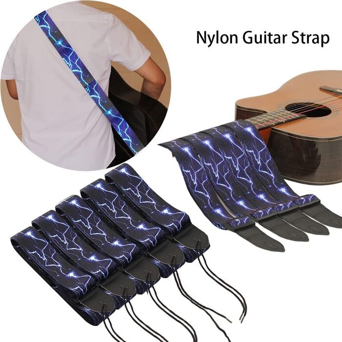 Гітарний ремінь BetterJonny: регульований ремінь для електрогітари, акустичної гітари та бас-гітари з шкіряними кінцями та відділенням для медіатора