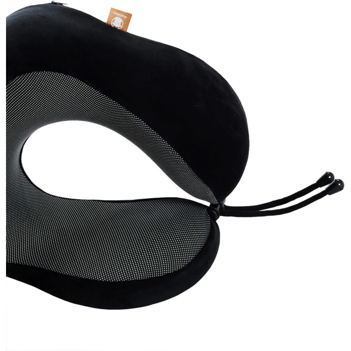Подушка для шиї з піною з пам'яті, 360-градусна підтримка голови, зручна та легка, ідеальна для сну в літаку, авто, поїзді, автобусі та вдома, з чохлом для зберігання (Чорна)