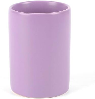 WPM 4-Piece Ceramic Bathroom Accessories Set – Purple – Our complete bathroom decor set includes a designer soap dispenser or lotion dispenser, toothbrush holder, cup, and soap dish.