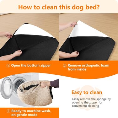 Ортопедичний лежак для собак, двоярусний килимок для собак, зручний лежак для собак, знімний кошик для собак, 90 см для собак маленьких та середніх порід (105 x 69 x 12 см, бежевий)