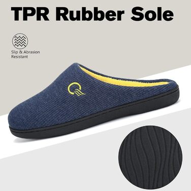 Домашні тапочки Mishansha для чоловіків та жінок з піни з пам'яті, неслизькі, синього кольору, 44/45 EU