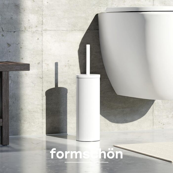 Щітка для унітазу з нержавіючої сталі та силікону з дискретним тримачем, антибактеріальна, з бризгозахистом