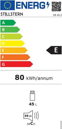 Міні-холодильник Stillstern E 45 л з автоматичною відтавкою, замком, морозильною камерою, тихий, для кухні, офісу, спальні, готелів та маленьких квартир. Холодильник міні, мінібар R600A, срібний