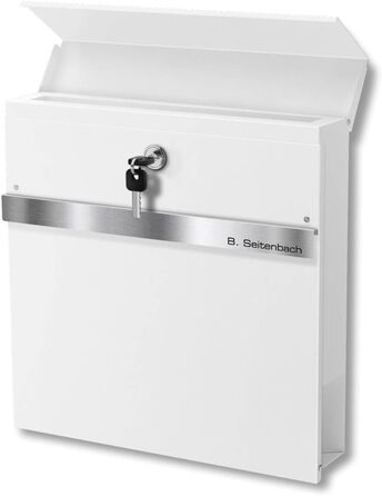 Поштовий ящик Metzler з газетницею Anthrazit (антрацит) - персоналізований з табличкою з нержавіючої сталі V2A - порошкове покриття RAL 7016. Настінний поштовий ящик з газетницею Stelio (RAL 9016)