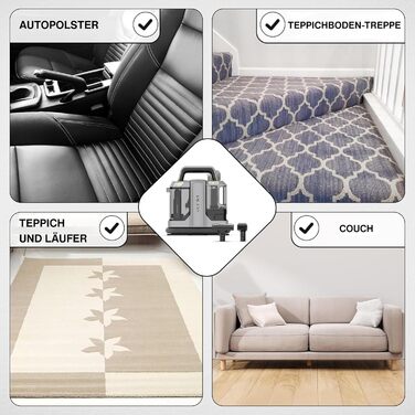 Вакуумний пилосос для чищення килимів та м'яких меблів Vonia – 450W, 11 kPa, 2 насадки, 1.2 м шланг, сірий. Ідеально для авто, диванів, килимів та м'яких меблів