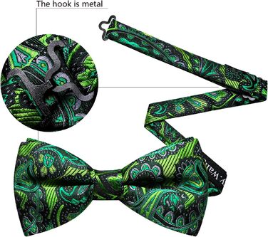 Набір краваток-метеликів Barry.Wang для чоловіків: краватка-метелик, нагрудна хустинка та запонки (Hellgrün) для весілля та урочистих подій