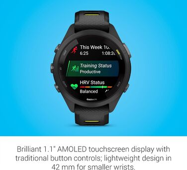 Garmin Forerunner 265S чорний - спортивний годинник для бігу та фітнесу