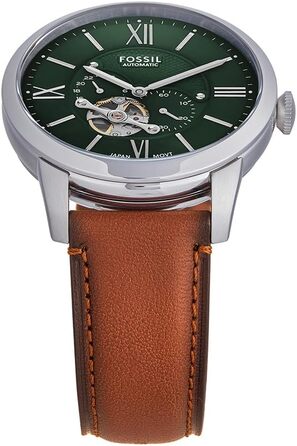 Годинник Fossil Townsman для чоловіків: механічний годинник з автоматичним заводом, сталевий або шкіряний ремінець (44 мм, темно-зелений)