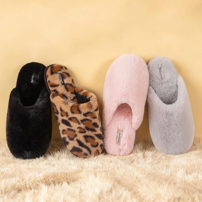 Жіночі плюшеві халапи від Snug Leaves з штучним хутром та Memory Foam, 38/39 EU, сірі