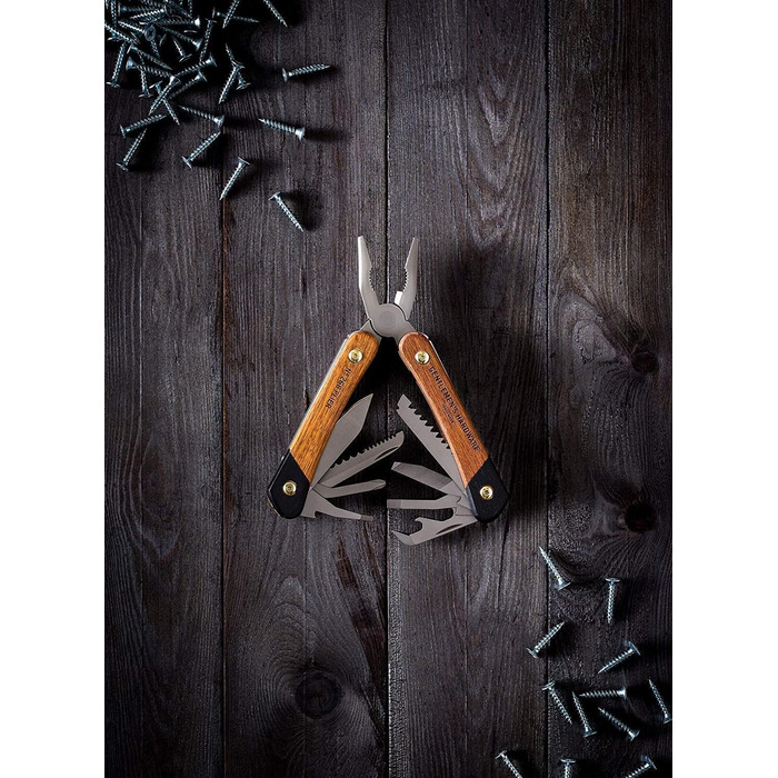 Мультитул Gentlemen's Hardware з нержавіючої сталі та дерева, 3,5x10x2,3 см, GEN627UK