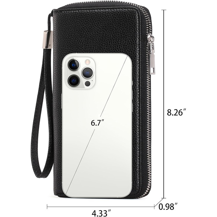 GAEKEAO Women's Wallet, Large Capacity Leather Women's Wallet Zipper Clutch with RFID Blocking and Multiple [Card/Cash] Slots