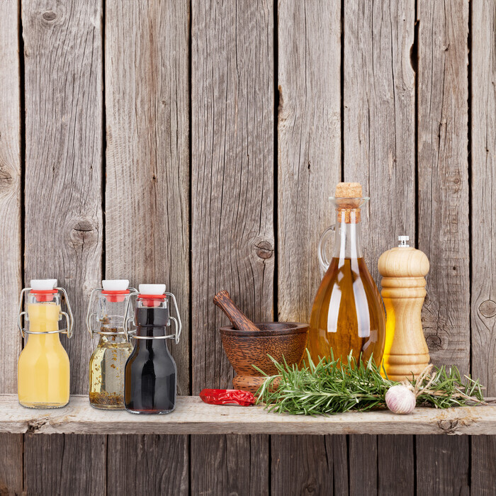 Set of Small Bottles with Flip-Top Caps