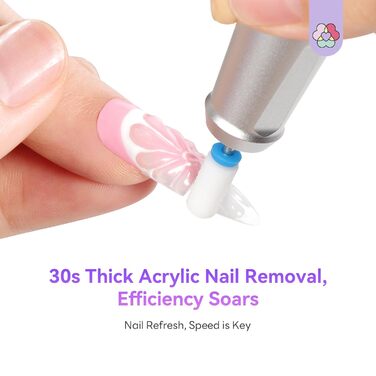 SAVILAND Професійний фрезер для нігтів 40000 об/хв: електрична машинка для манікюру з алмазним покриттям, акумулятор 4000 mAh, для товстих акрилових нігтів