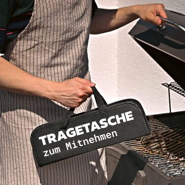 Набір грилю з нержавіючої сталі Essentielles - стійкий до нагрівання та корозії, з практичною сумкою