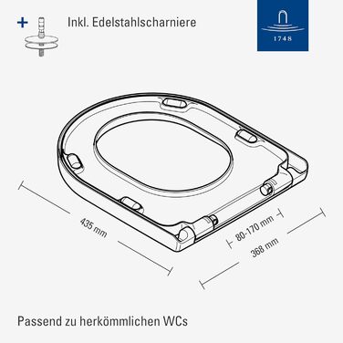 Універсальне сидіння для унітазу Villeroy & Boch овальної форми, біле глянцеве, з мікроліфтом (м'яке закриття), знімне та ударостійке, оригінальна запчастина