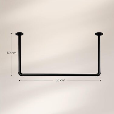 Clothes Rack Wardrobe Industrial Design for Ceiling | Width 70 cm x Height 50 cm | Ceiling Mounting | Coat Rack | Dressing Room | Bedroom | Hallway | Walk-in Closet (Width 60 cm x Height 50 cm)