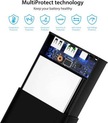 Power Bank 60000mAh з QC3.0, USB C PD20W: Швидка зарядка для телефону, камери, планшета