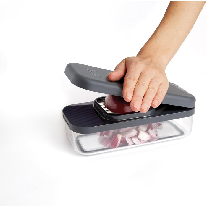 Набір Joseph Joseph Multi-Prep Compact 4-в-1: овочевий тертак, шинкер для цибулі, нарізчик для картоплі фрі, тертак для сиру, нарізчик Julienne з контейнером