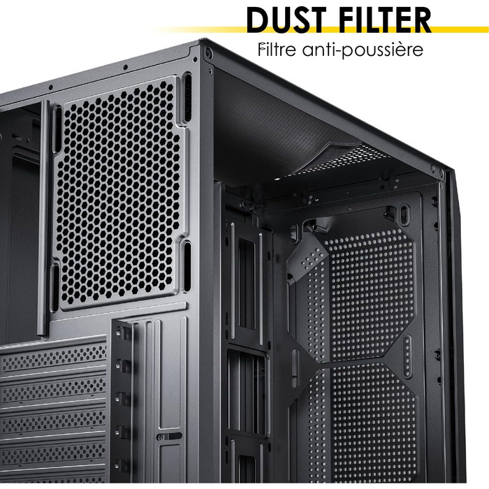 Корпус ПК EMPIRE GAMING Diamond для геймерів, ARGB, середній, ATX, з фасадом з алмазного плексигласу та скляною бічною панеллю, 4 вентилятори 120 мм RGB, (Ruby B)