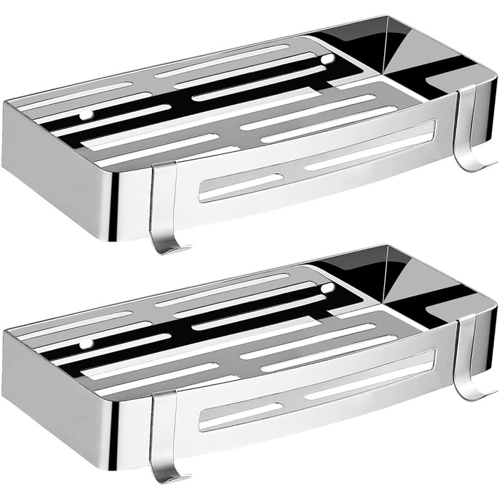 Hoomtaook Shower Shelf Bathroom Shower Wall Shelf Shower Organizer, No Drilling, No Damage to Wall Mount, for Bathroom and Kitchen Accessories, 2 Pack