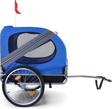 Причіп для велосипеда для собак, складний, до 40 кг, сірий/блакитний