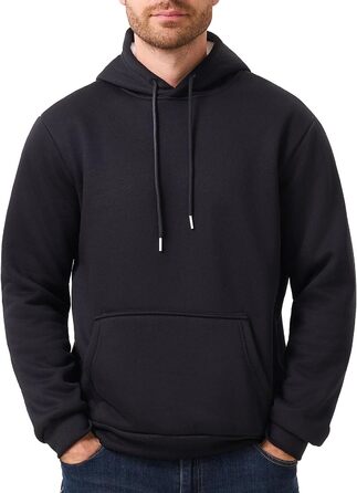 Чоловічий теплий світшот з капюшоном, чорного кольору, розмір S