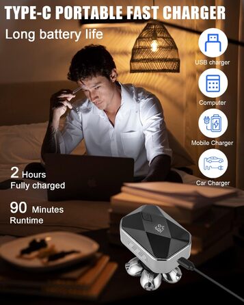 Електричний гоління для чоловіків Glatzen, водонепроникний IPX6, 6D гнучкий гоління, 5 ротаційних голівки, 120 хвилин роботи від акумулятора