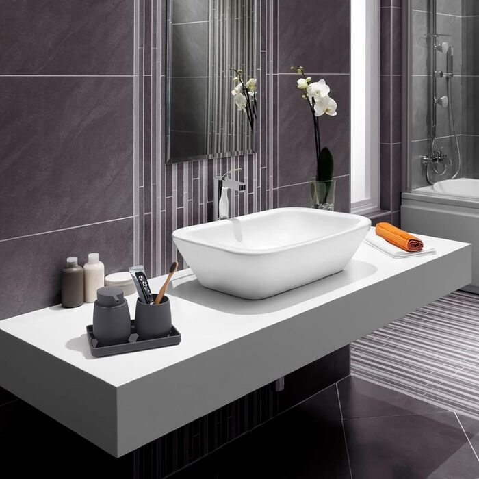 Набір аксесуарів для ванної кімнати: смітник 3л, тримач для зубних щіток, дозатор мила, тримач для туалетного паперу, щітка для унітазу та тримач, зелений, 5 шт.