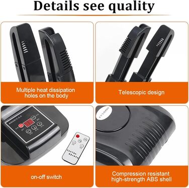 Електричний сушильник для взуття - сушильник для черевиків та взуття з таймером, регульована довжина