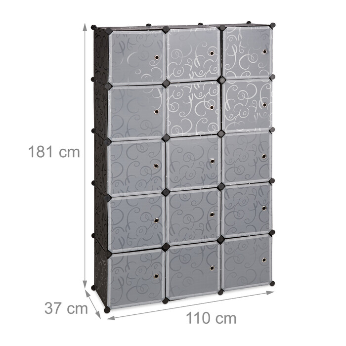 Relaxdays Clothes Rack Storage System, 11 Compartments