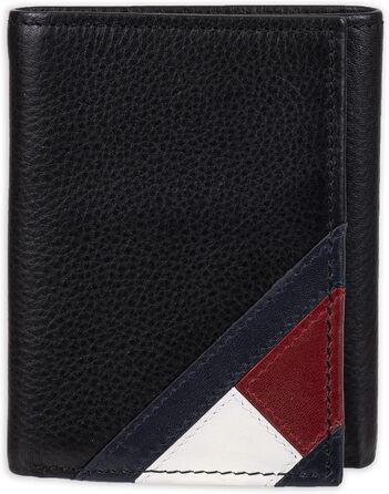 Чоловічий гаманець Tommy Hilfiger чорного кольору з вишитою емблемою та захистом RFID