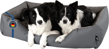 Лягушкове ліжко для собак BedDog Zara, м'яке ліжко-кошик для маленьких собак, знімний та пральний чохол, колір сірий (150x110x28 см)