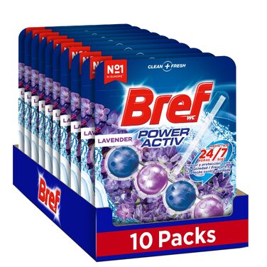 Блоки для унітазу Bref Poweractive Лаванда, 10 шт по 50 г