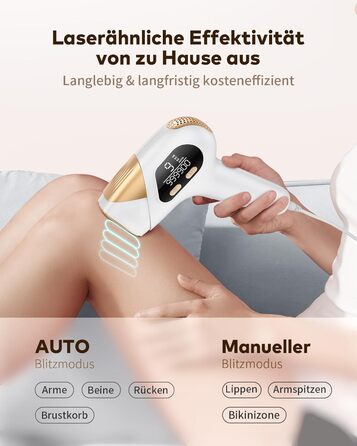 Пристрій для епіляції IPL Haarlosy 3-в-1: HR/SC/RA, 999 900 імпульсів, 9 рівнів енергії, безболісна епіляція для чоловіків та жінок, для тіла